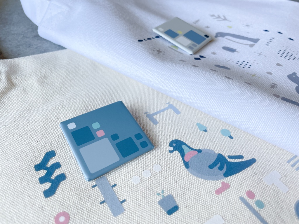 缶バッヂ付きトートバッグ(hato)