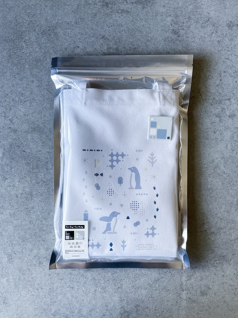 缶バッヂ付きトートバッグ(penguin)