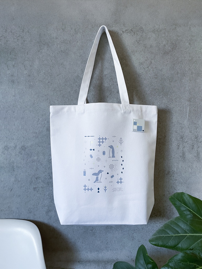 缶バッヂ付きトートバッグ(penguin)