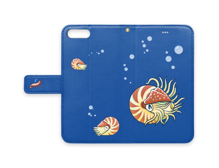 居眠りオウムガイ 手帳型iPhoneケース