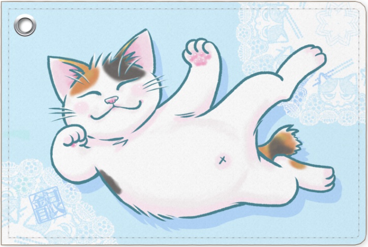 寝んネコパスケース5種/白・黒・茶トラ・サバトラ白・三毛