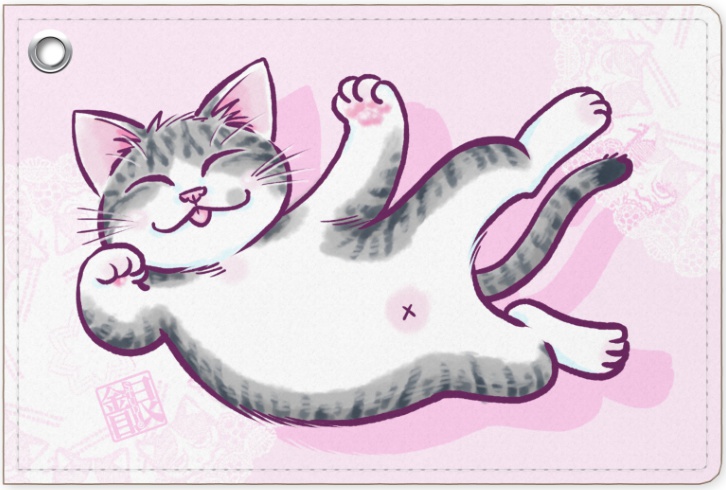 寝んネコパスケース5種/白・黒・茶トラ・サバトラ白・三毛