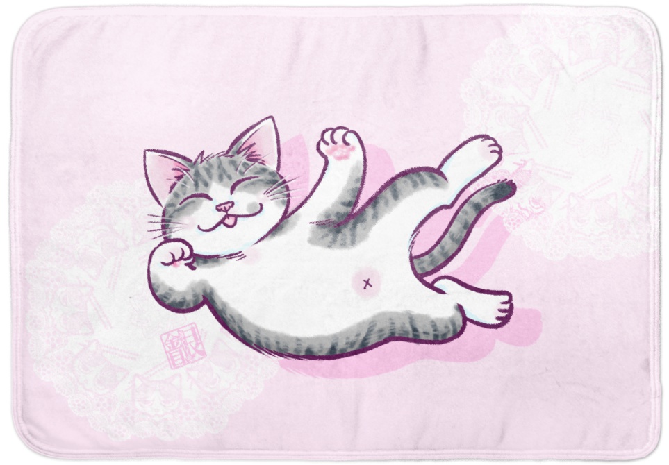 寝んネコ ブランケット5種/白・黒・茶トラ・サバトラ白・三毛