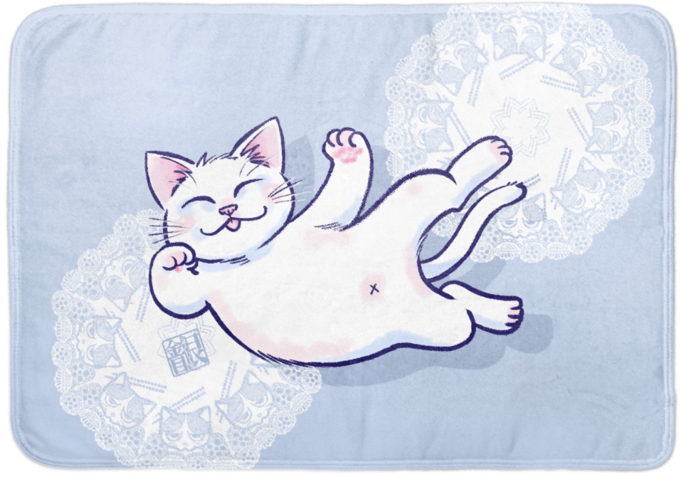 寝んネコ ブランケット5種/白・黒・茶トラ・サバトラ白・三毛