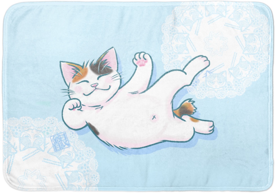 寝んネコ ブランケット5種/白・黒・茶トラ・サバトラ白・三毛