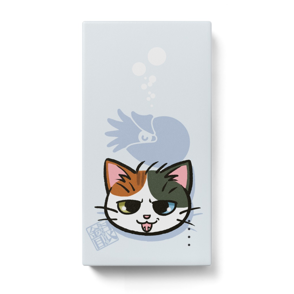 モバイルバッテリー猫とオウムガイ・青、白