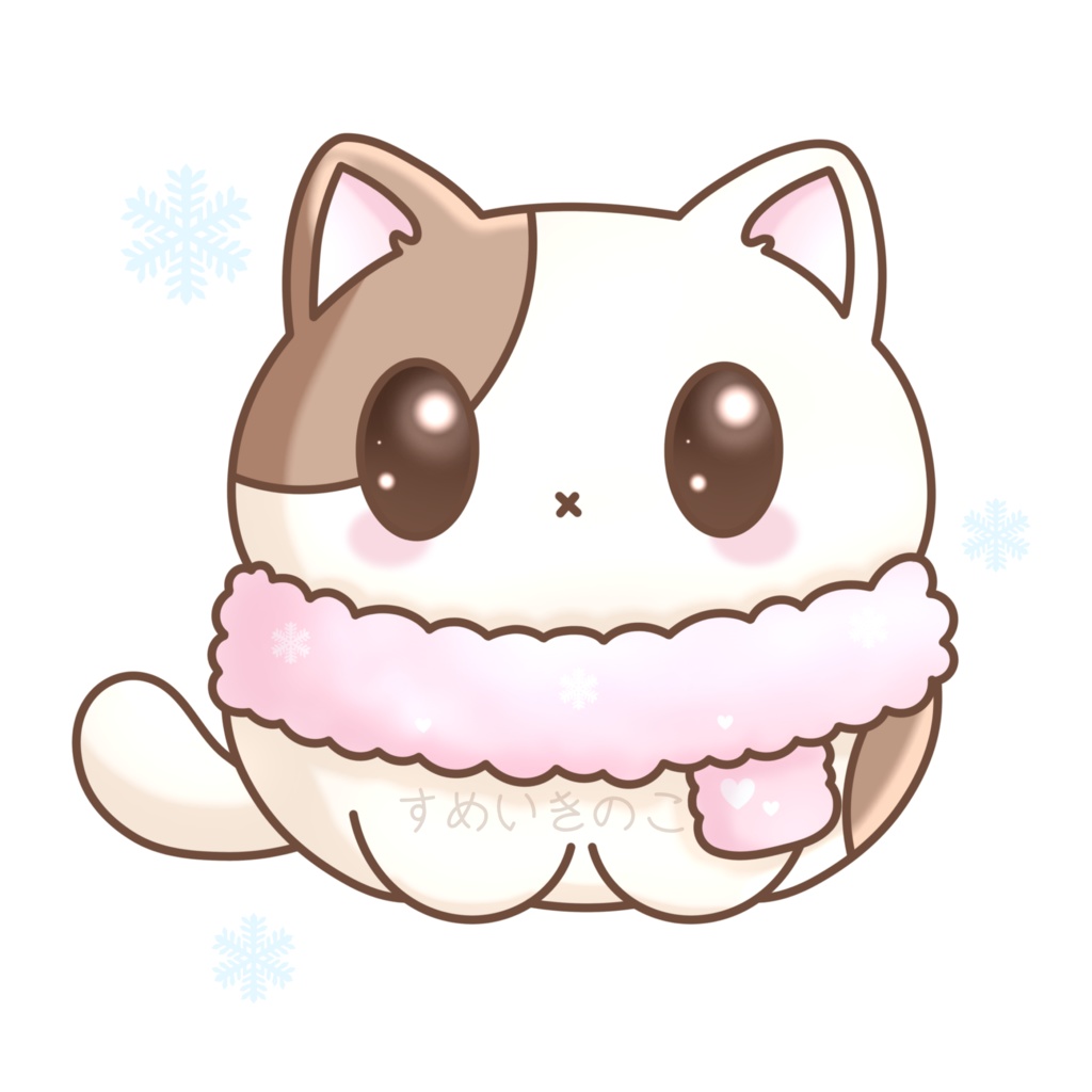 冬のポンケーキ猫・プリミ｜ゆるかわイラストステッカー