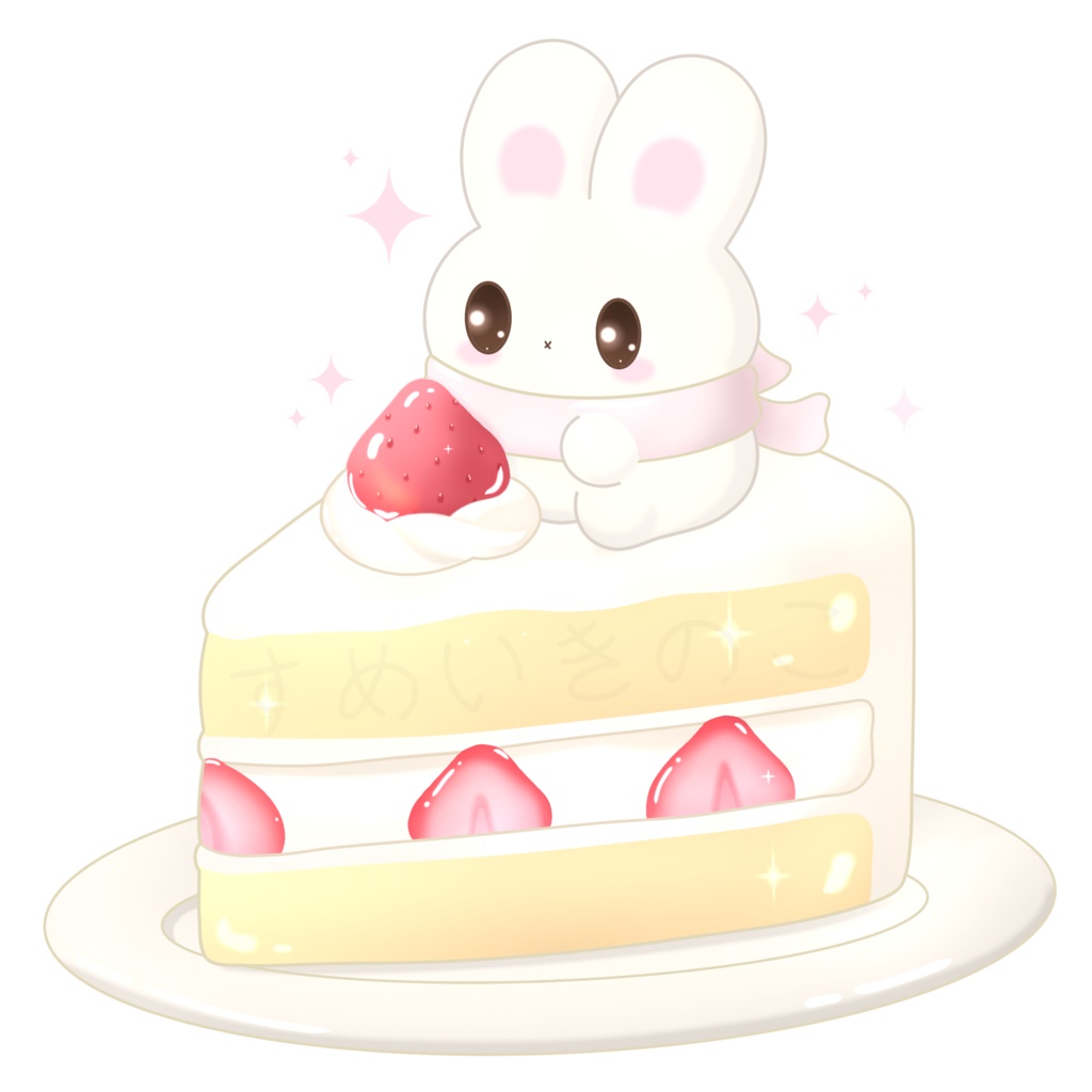 あったかクリスマスケーキとチズの冬ステッカー 🍓✨