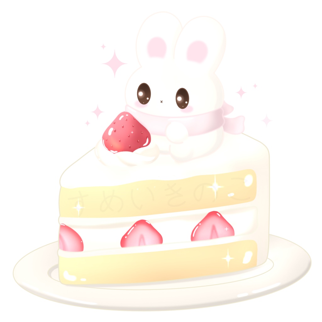 あったかクリスマスケーキとチズの冬ステッカー 🍓✨