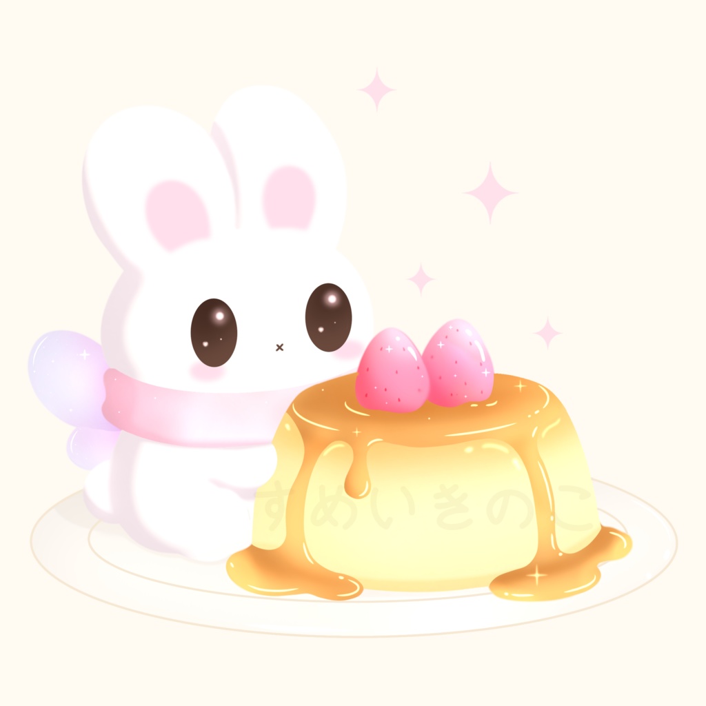 ふわふわフランと妖精うさぎミルミ｜コージーデジタルステッカー🍮