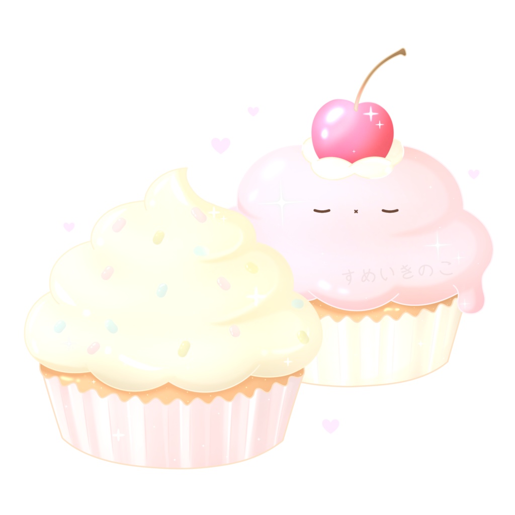 ふんわりカップケーキのやさしいステッカー🧁✨️
