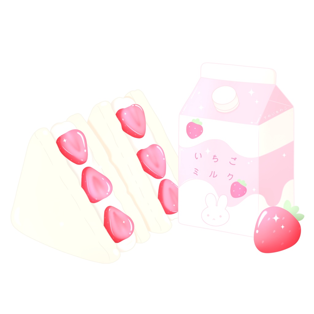 いちごサンドとストロベリーミルクのやさしい時間🍓🍞