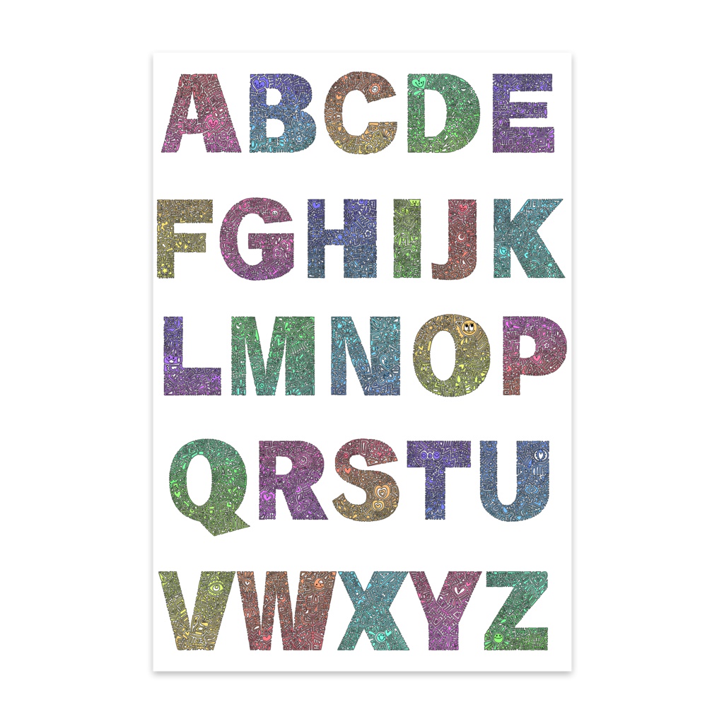 【ポストカード】カラフルアルファベット