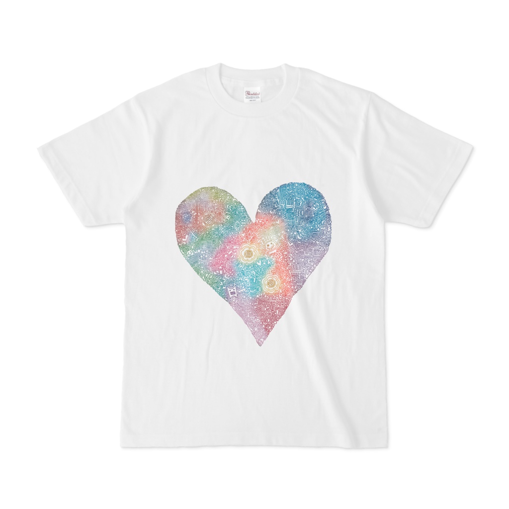【ティーシャツ】細密画ハートカラー