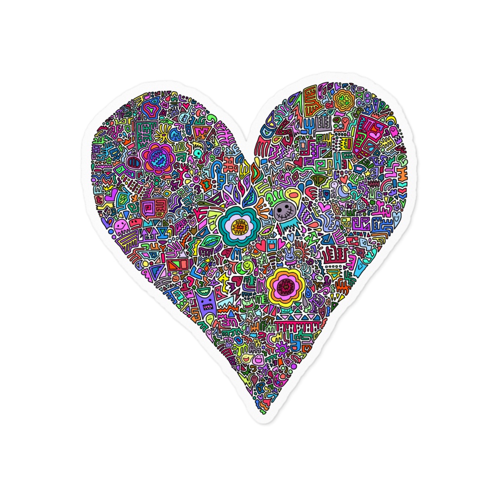 【ステッカー】細密画色付き