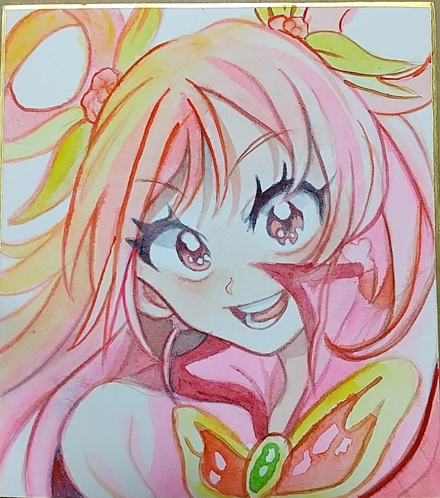 キュアドリーム 手描き色紙 プリキュア