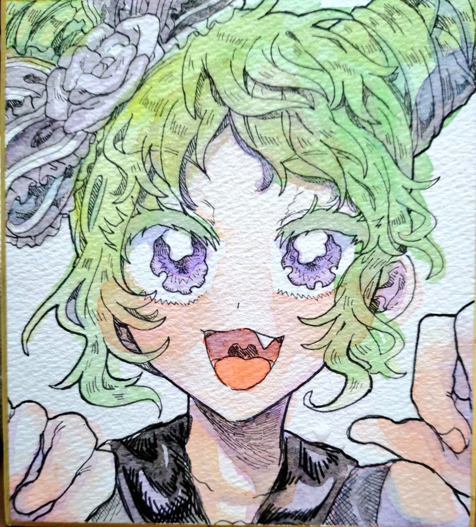 森園わかな　手描き色紙