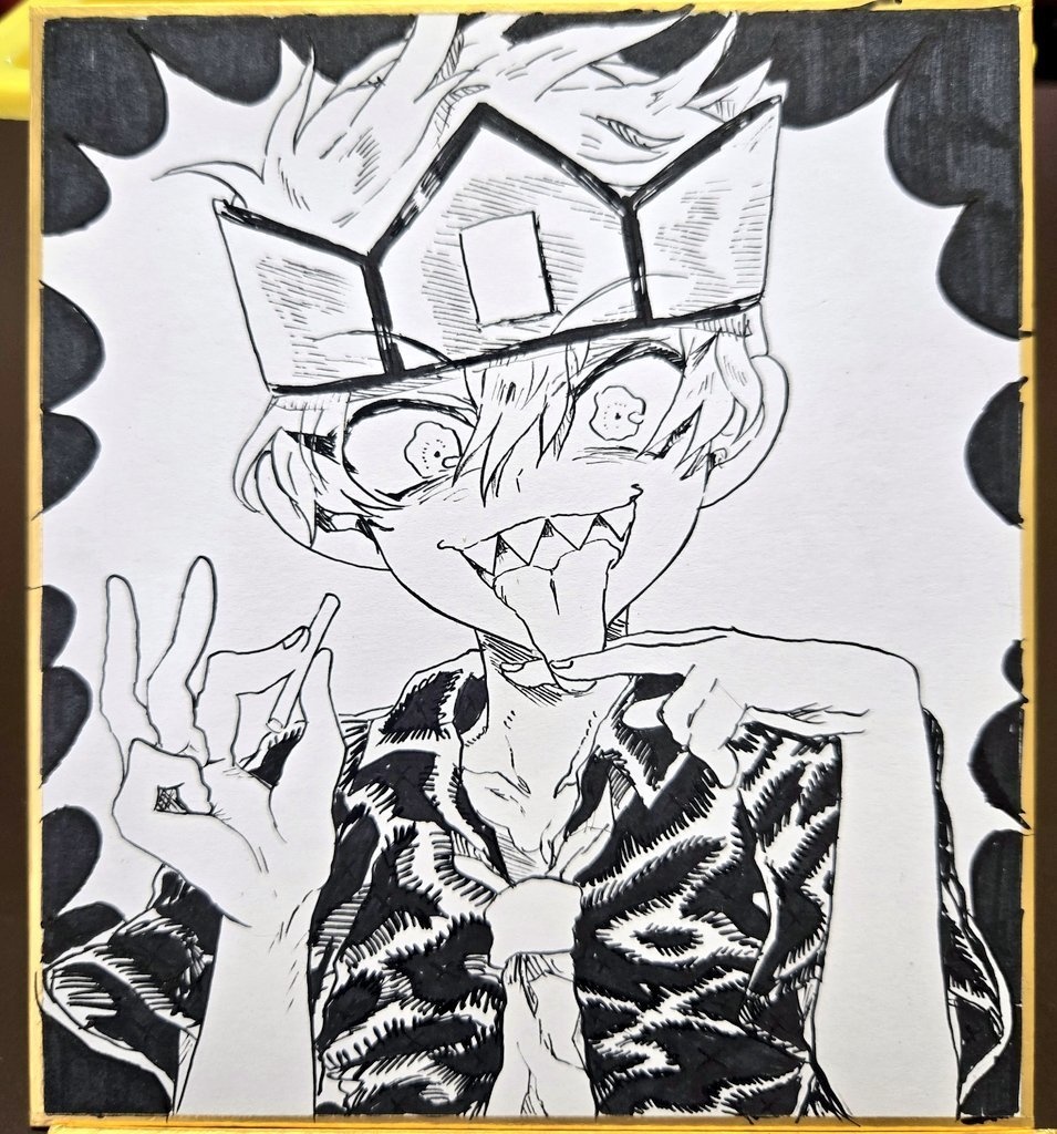 ゴクオー　手描き色紙