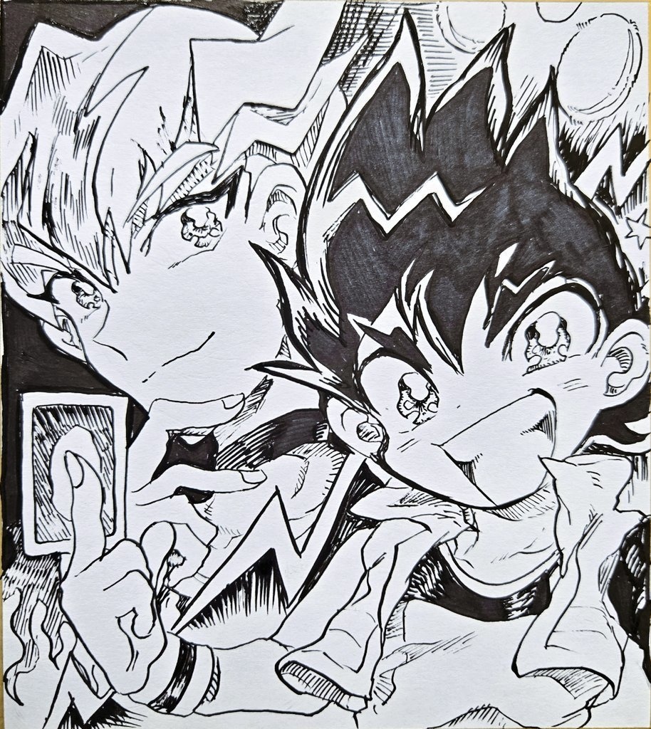切札勝太&ドラゴン龍　手描き色紙