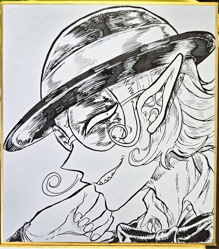 ギリンマ　手描き色紙