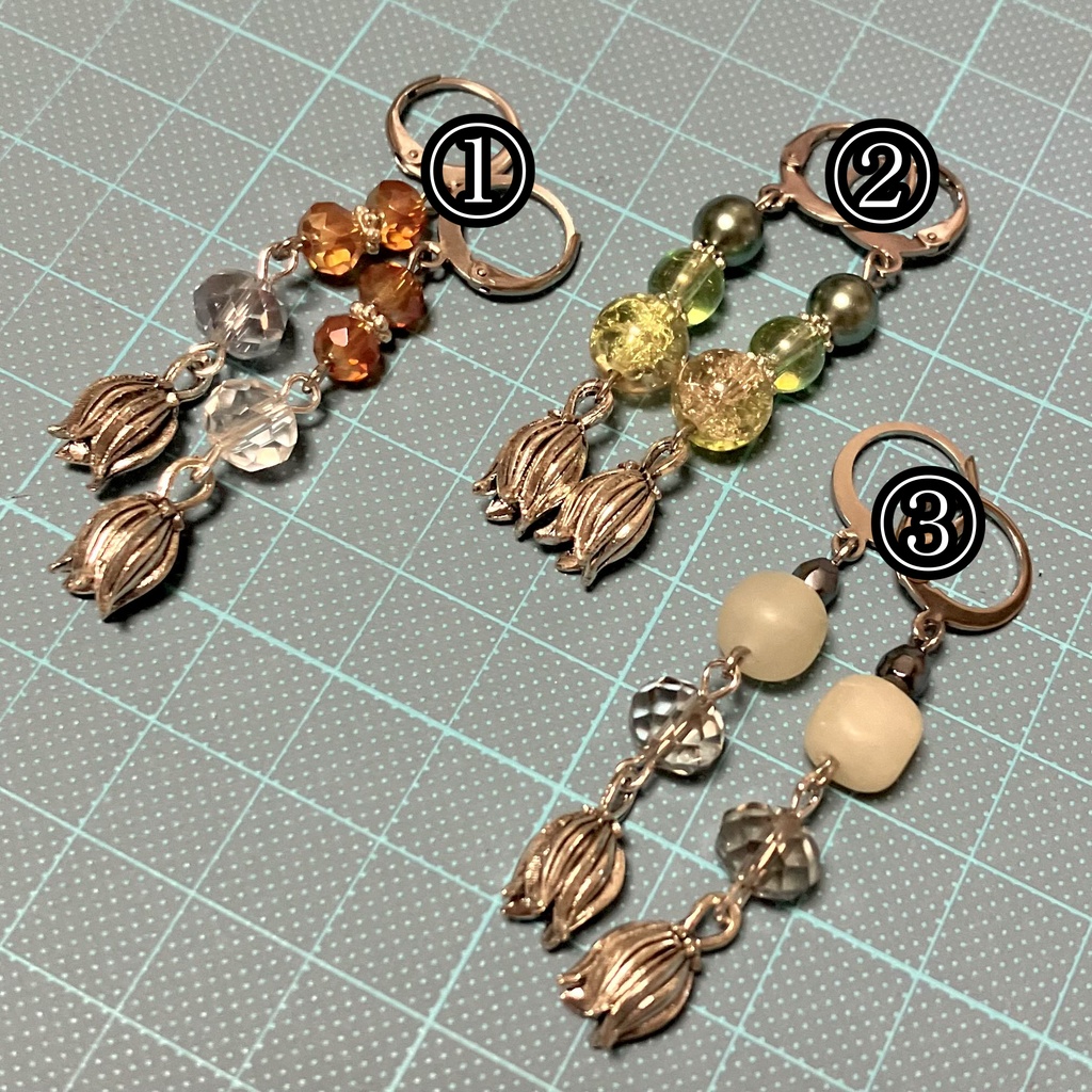🥀枯れ花フープピアス