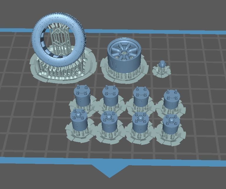 ワタナベ8スポーク風ホイール&14インチタイヤ 1/24 STLデータ