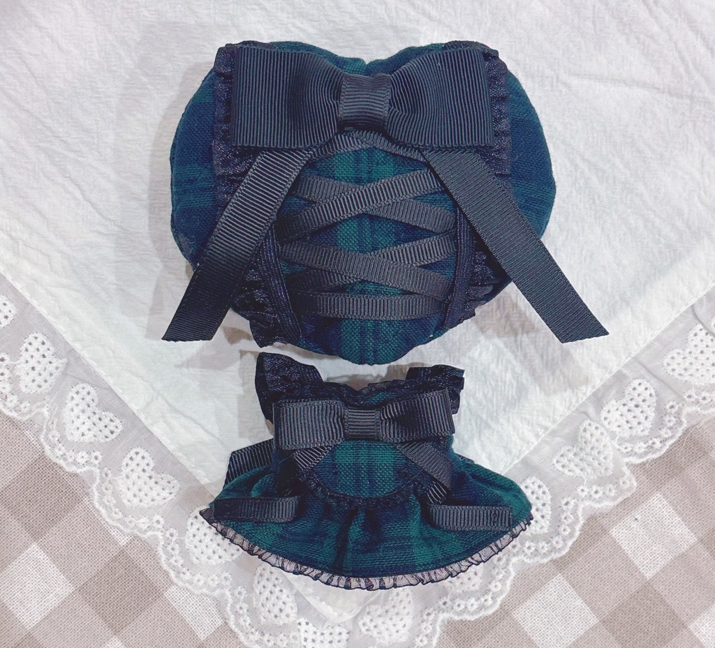 ハートベレー帽&リボンドレス