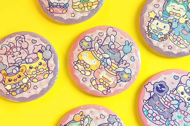【非公式】ポケモン キラキラ・ホログラム プラスチックバッジ