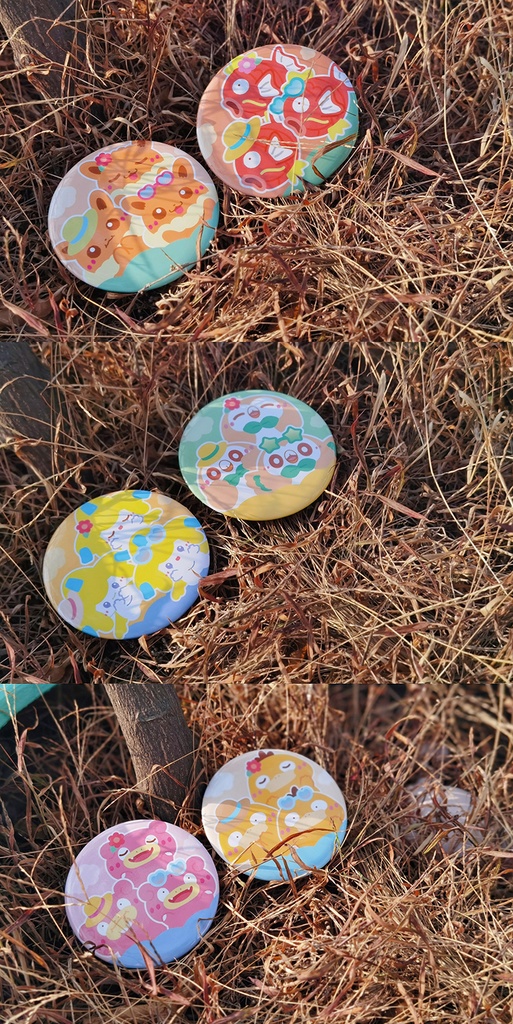 【非公式】ポケモン キラキラ・ホログラム プラスチックバッジ