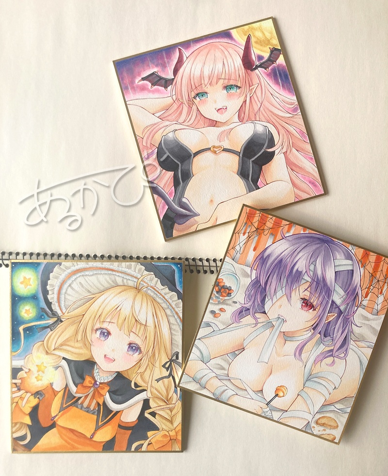 『はらぺこマミーちゃん』手描き小色紙 231010M