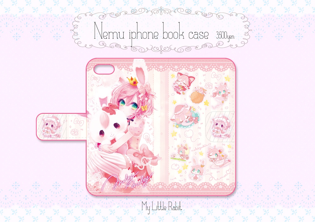 手帳型ケース♡my little rabbit♡