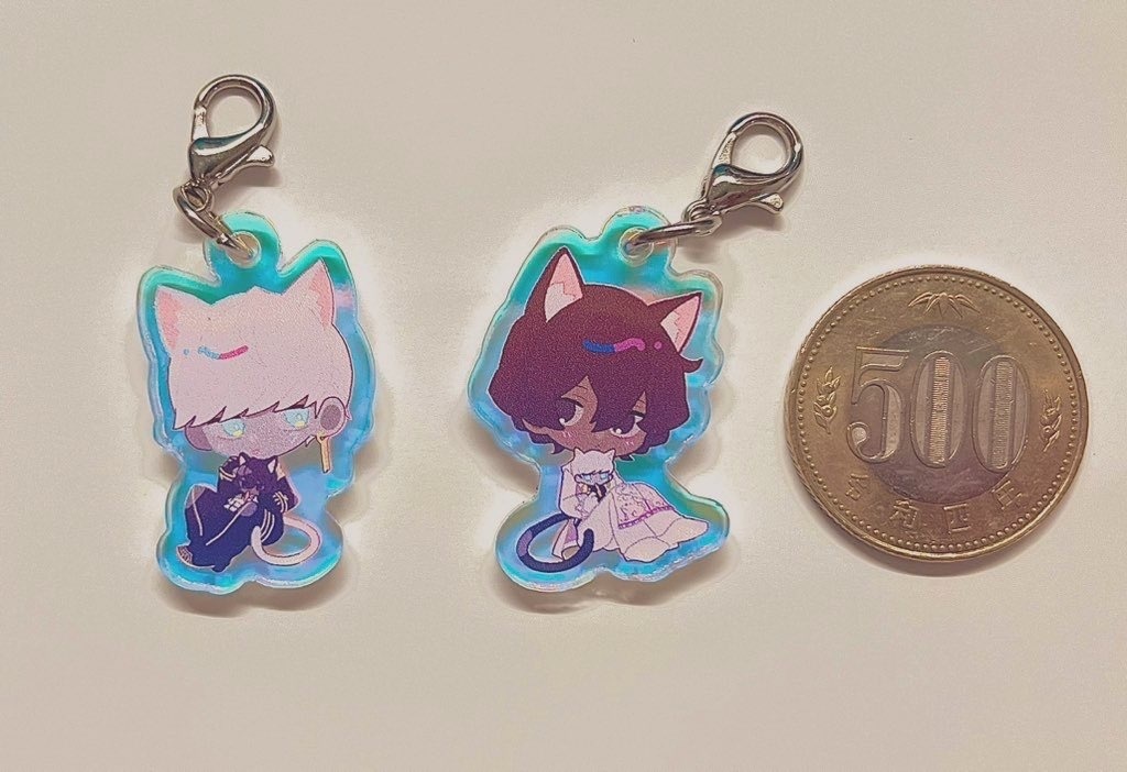 猫インドラ&アルジュナ オーロラアクリルチャーム