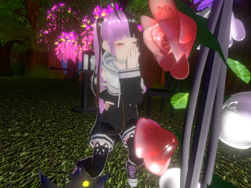 【無料あり・VRアイテム】花のランプ「バラ」