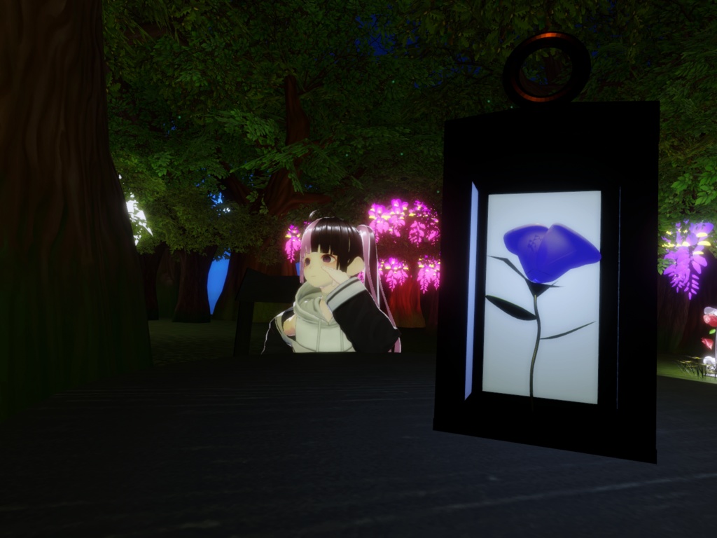 【無料あり・VRアイテム】花のランプ「バラ」