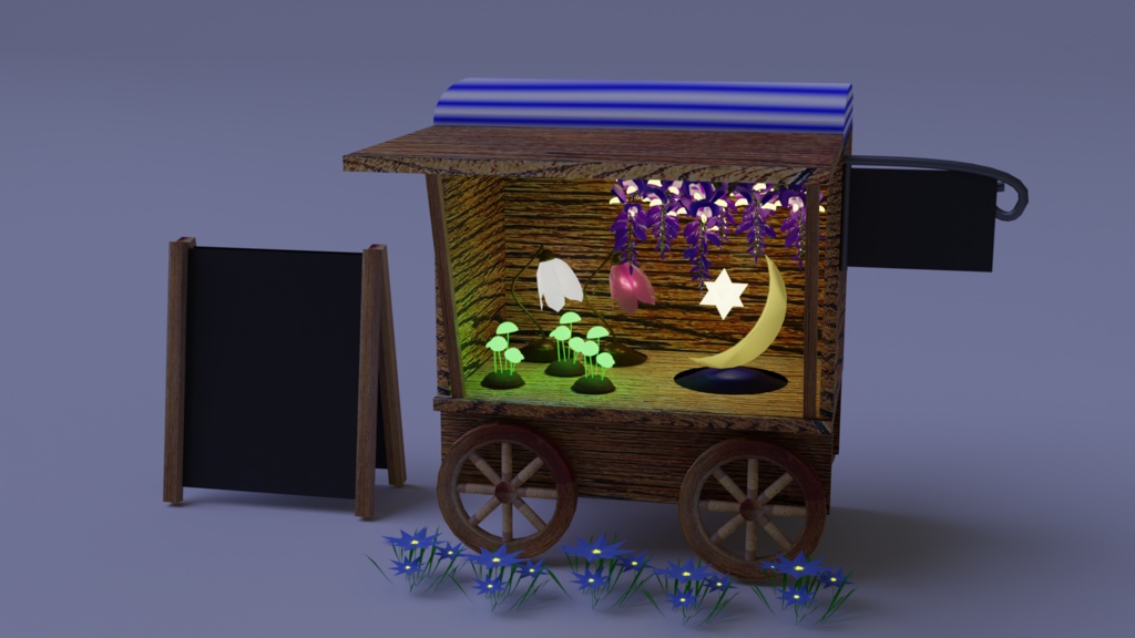 【VRアイテム】ワゴン・看板・テーブル・椅子