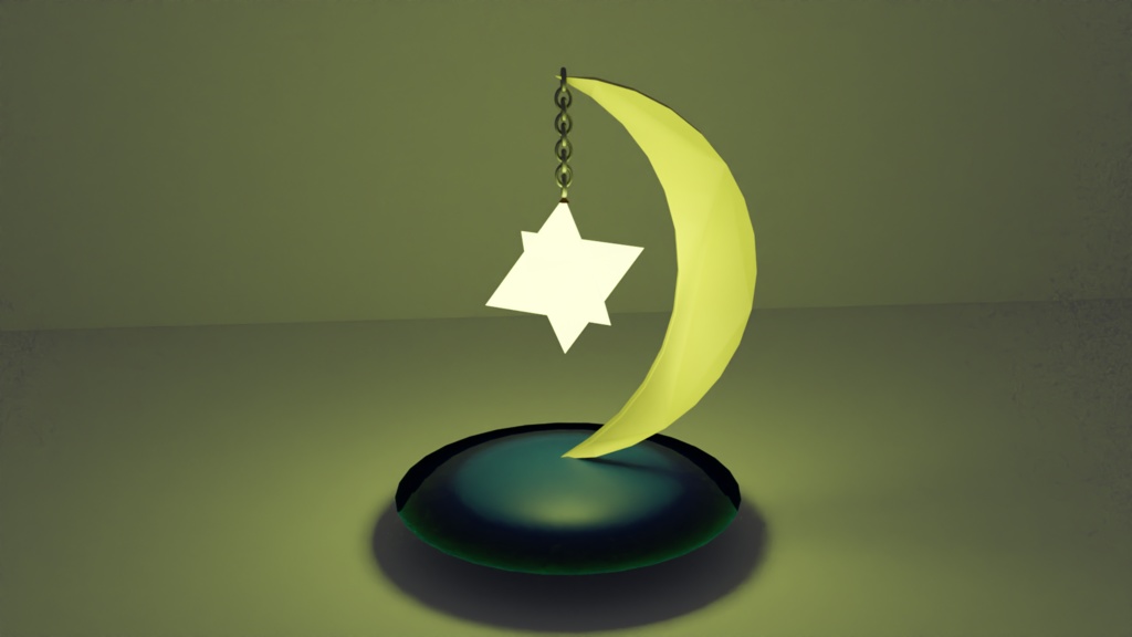 【無料・VRアイテム】月と星のランプ