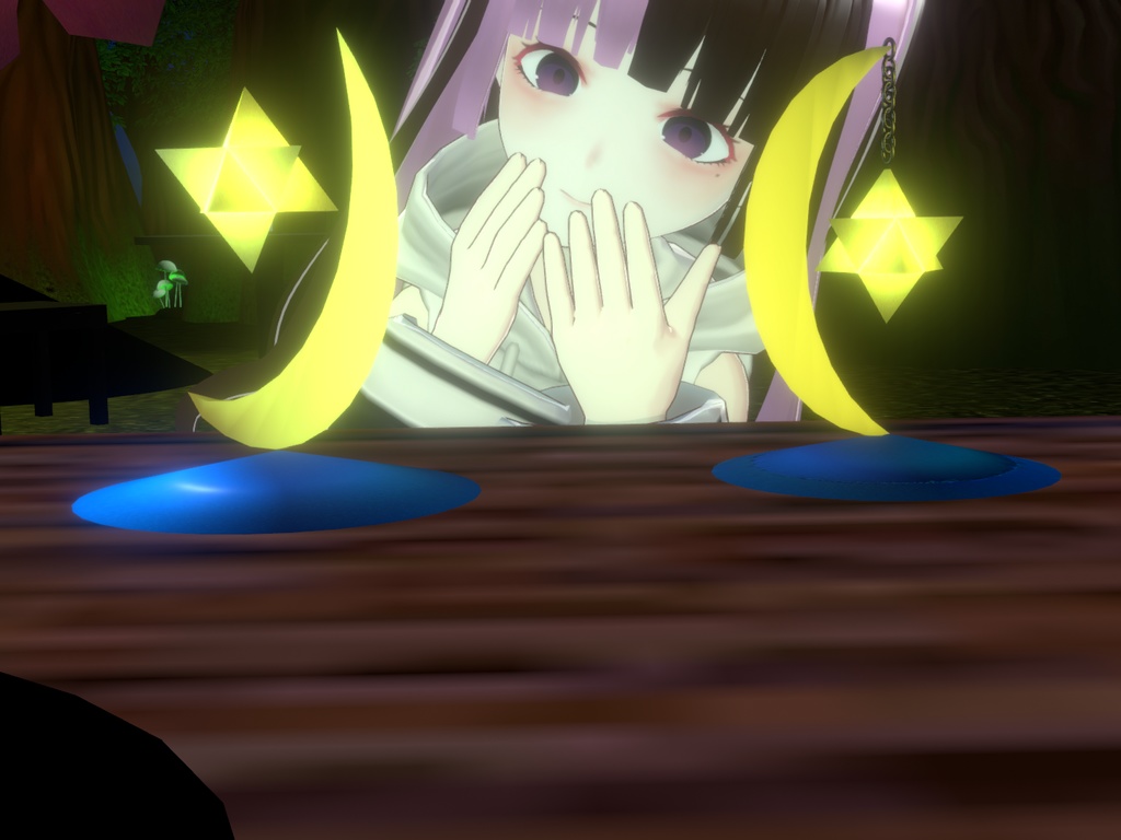 【無料・VRアイテム】月と星のランプ