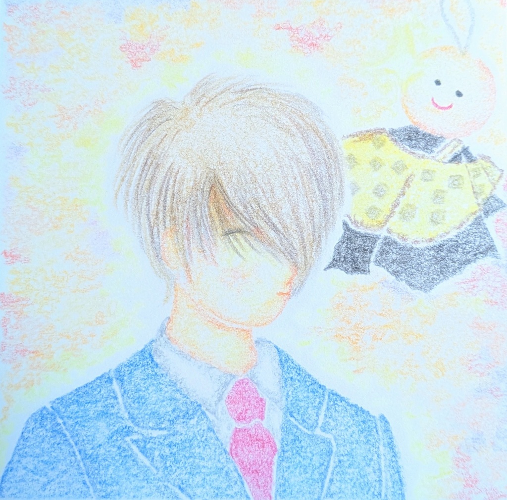 油性色鉛筆画❁秋夕（しゅうせき）の祈り❁原画ミニアート（一点物・手描きアート）