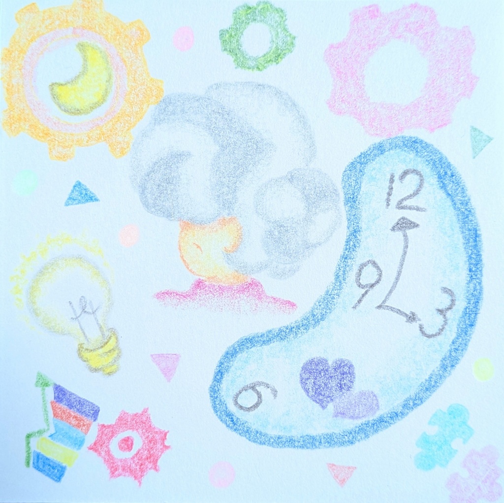 油性色鉛筆画❁時の夢❁原画ミニアート(一点物・手描きアート)