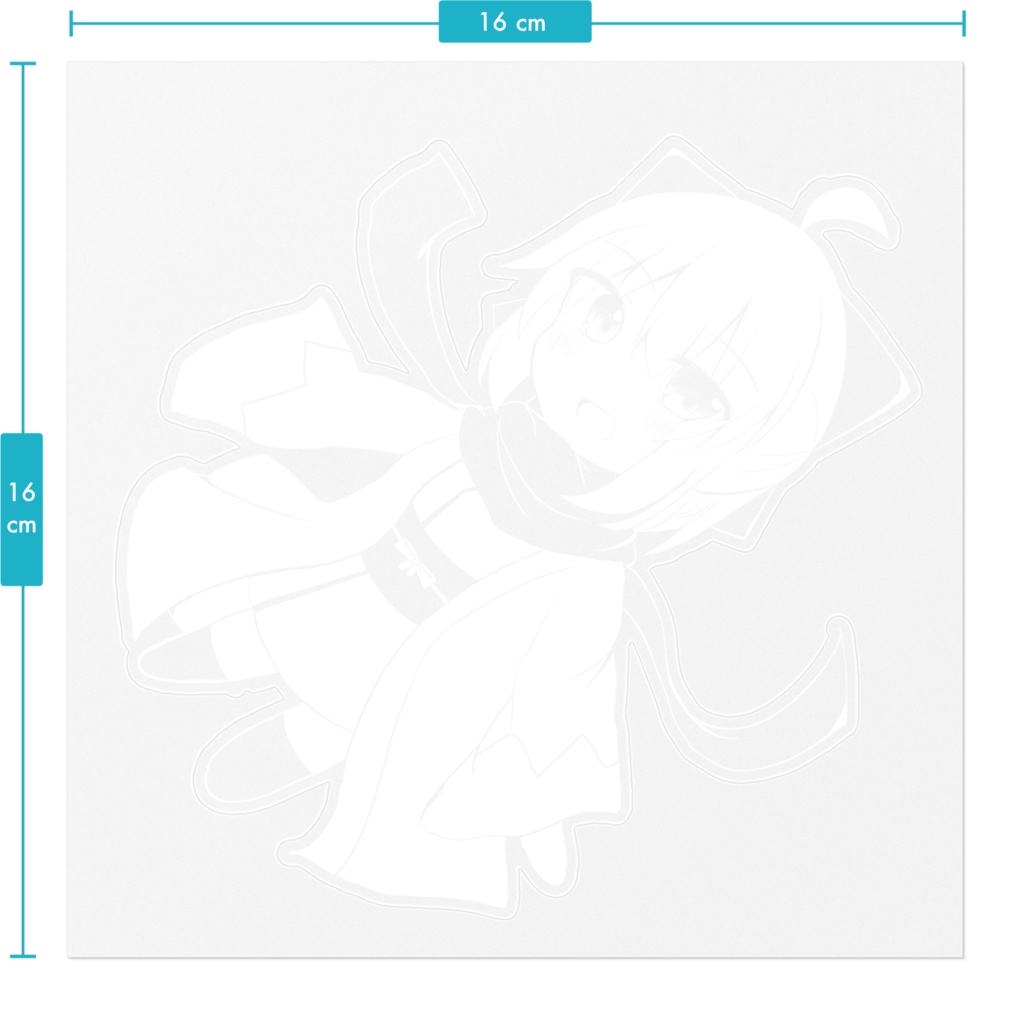 沖田さんカッティング風ステッカー
