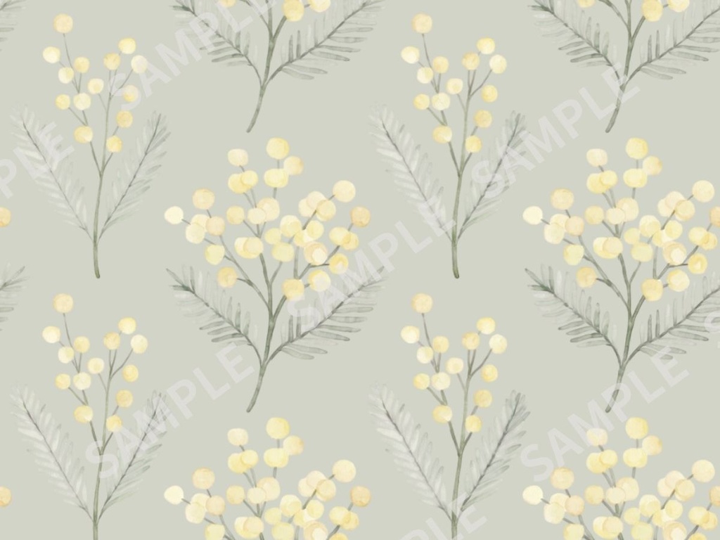 ミモザの手描き風 素材 5枚セット02