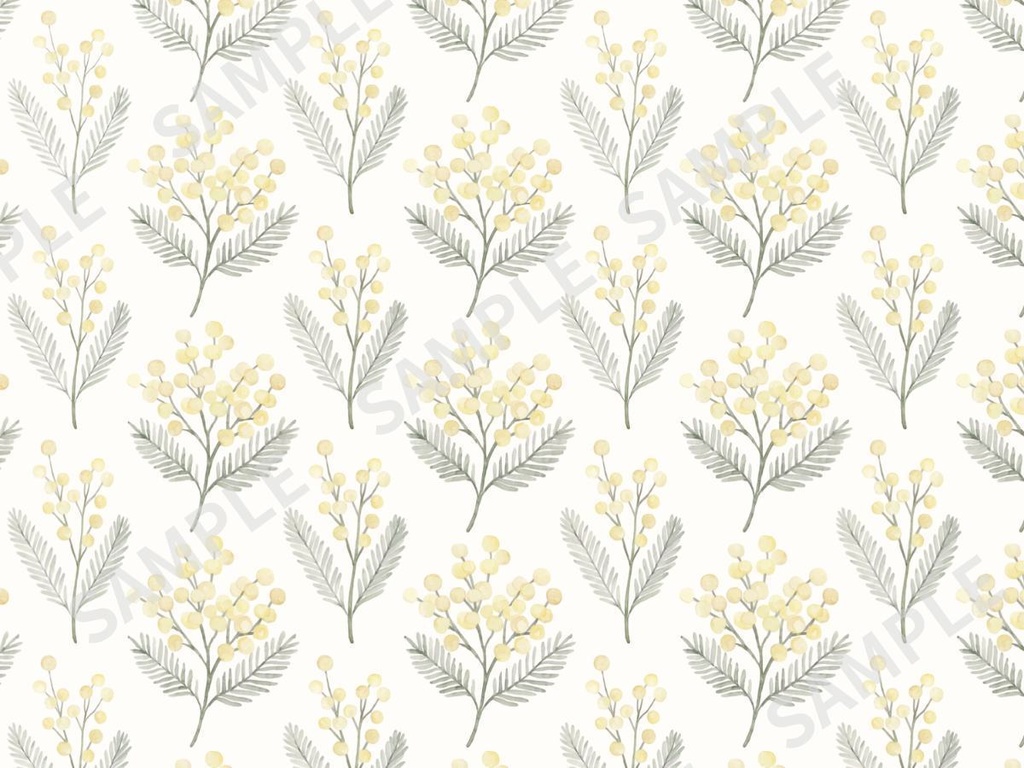 ミモザの水彩イラスト素材 5枚セット