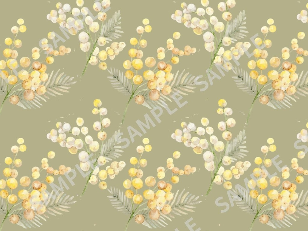 ミモザの手書き風素材 5枚セット01