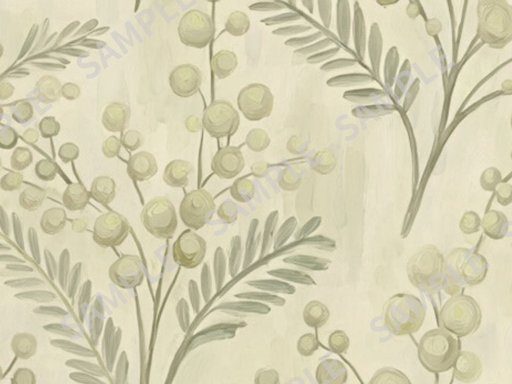 ミモザの手書き風素材 5枚セット03