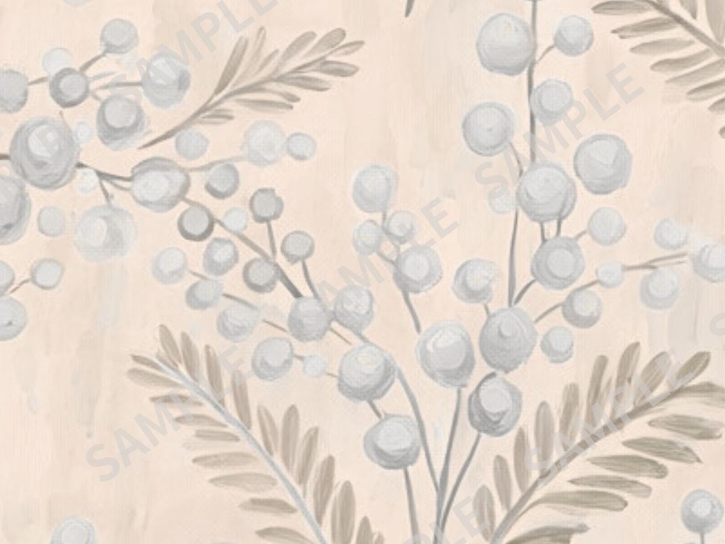 ミモザの手書き風素材 5枚セット03