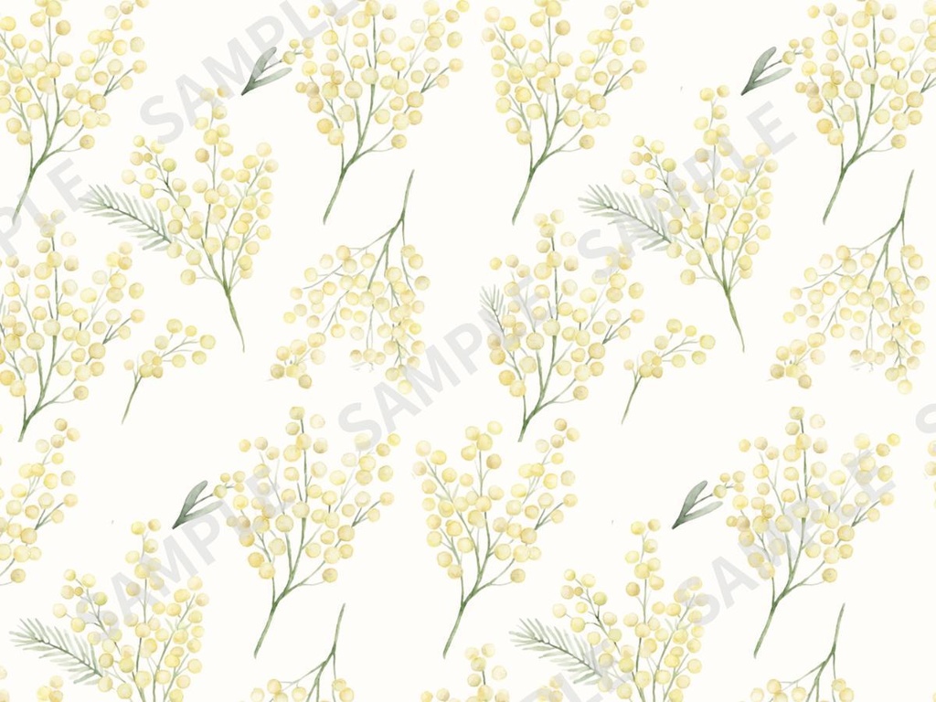 ミモザの手書き風素材 5枚セット04