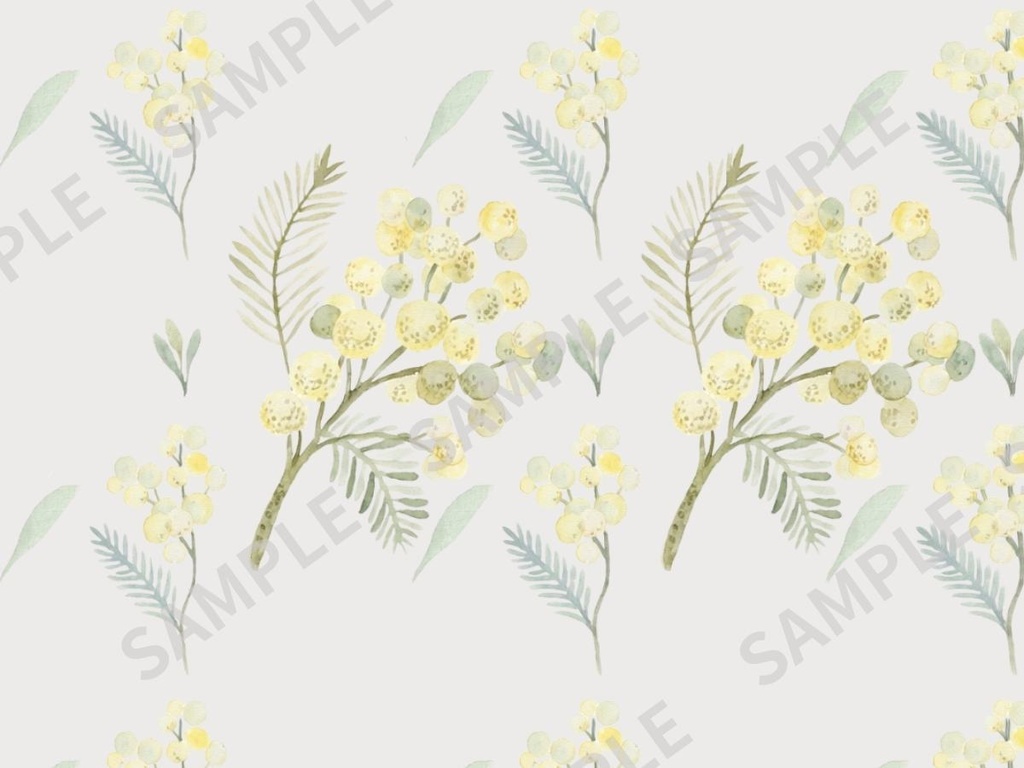 ミモザの北欧風イラスト素材 5枚セット