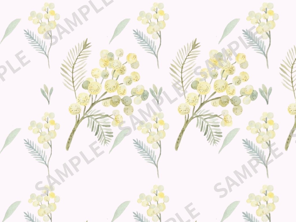 ミモザの北欧風イラスト素材 5枚セット