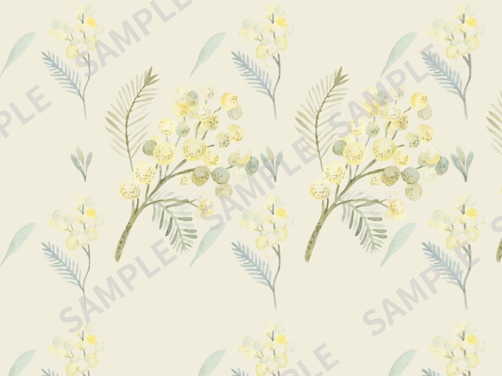 ミモザの北欧風イラスト素材 5枚セット