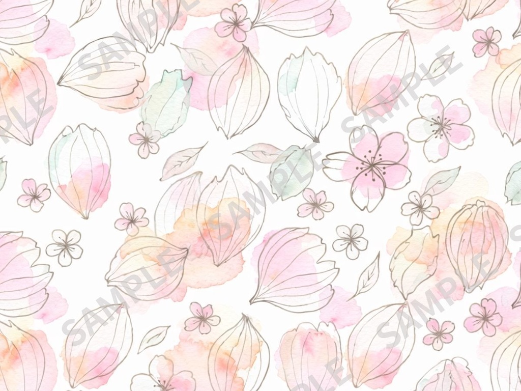 桜の手描き風素材3枚セット